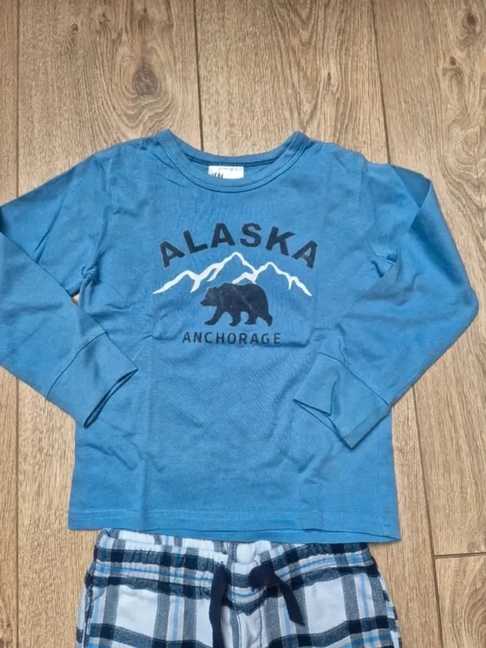 Pyjama léger h&m bleu et blanc "alaska" 2/4 ans - photo numéro 2
