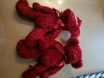 LOT DE 2 PELUCHES SEPHORA OURS ROUGES