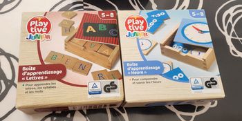 Lot de 2 jeux d apprentissage heures et lettres 5/8 ans