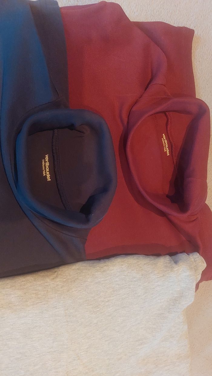 Lot 3 pulls col roulé vertbeaudet  10 anscomme neuf - photo numéro 2