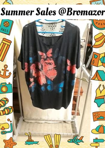 Blouse vintage motif papillon taille 42