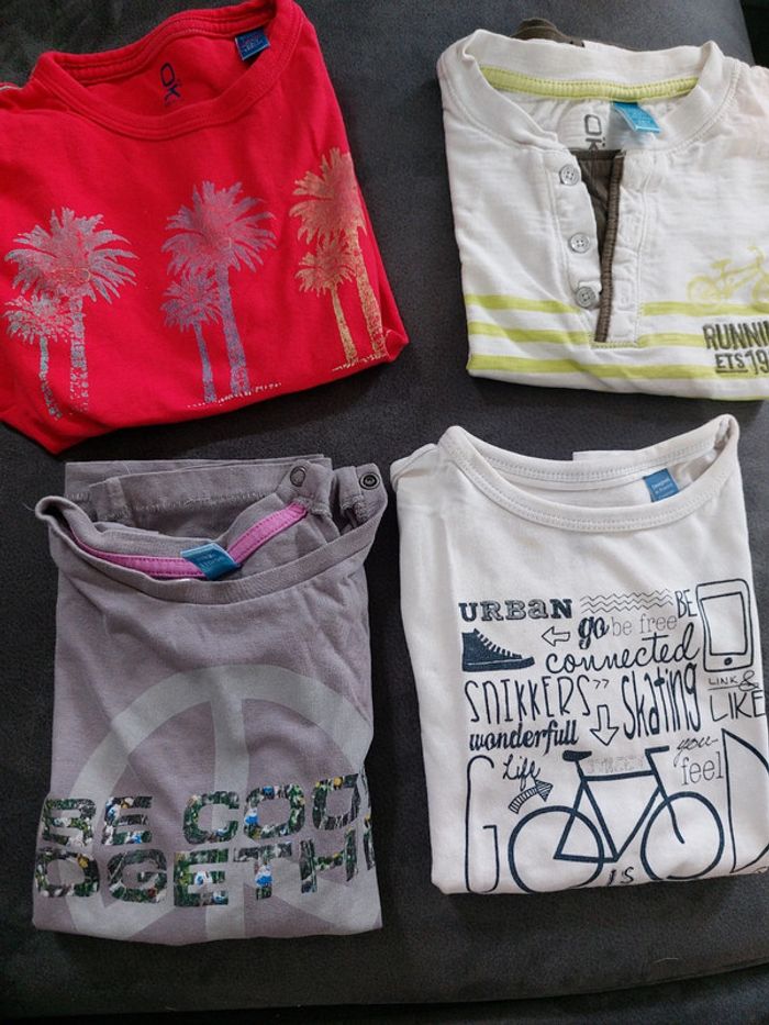 Lot de 4 t shirt Okaïdi