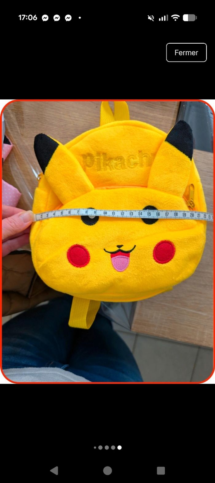 Sac à dos Pikachu en peluche – NEUF - photo numéro 9