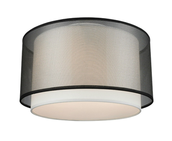 Luminaire, Plafonnier Ocala Noir et blanc Geen, 25 cm diamètre