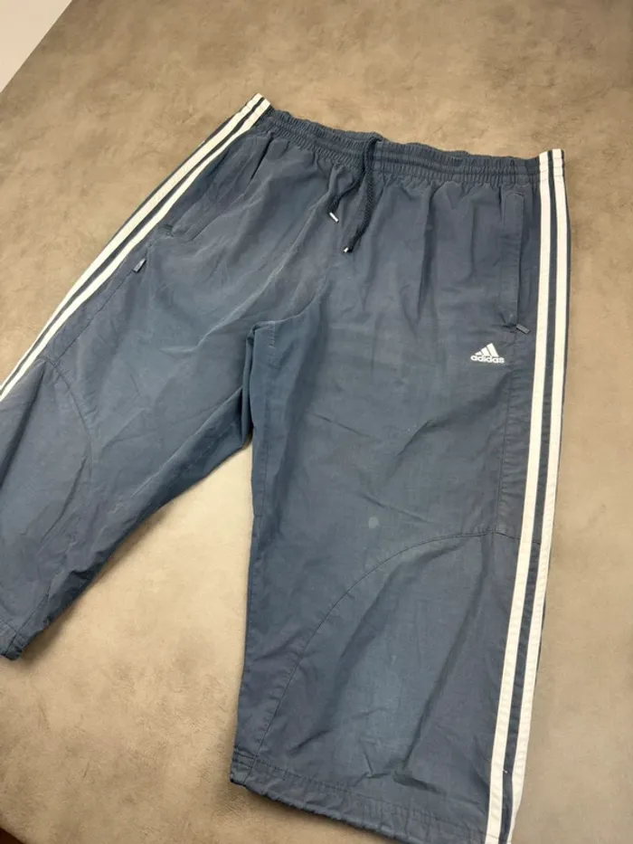 Pantalon Pantacourts Bermudas Adidas Vintage 00’s Bleu Marine Noir Taille M - photo numéro 2