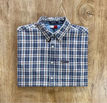 T.shirt/Polo/Chemise bleue, blanche et rouge Tommy Hilfiger Jeans (logo brodé), homme, taille M