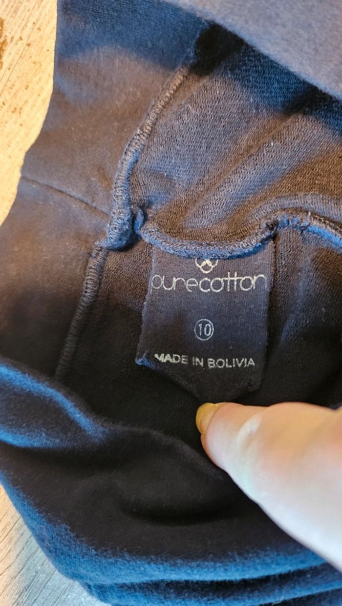 Legging bleu foncé très épais, Pure cotton, 10 ans, nickel - photo numéro 5