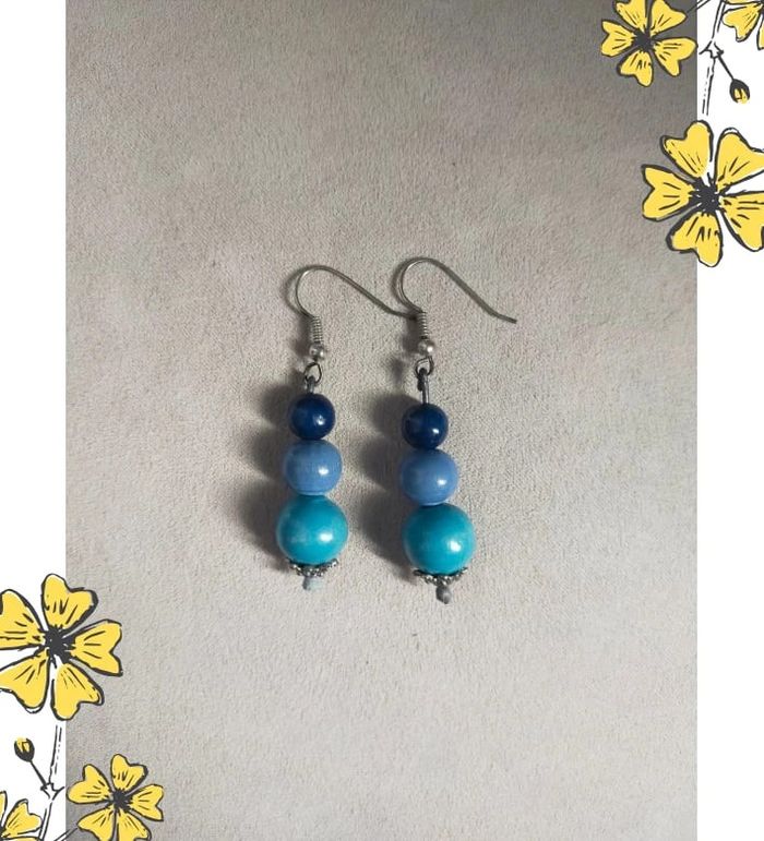 Boucles d’oreilles Bleu Méditerranée – Collection Terres d’Ailleurs - photo numéro 5