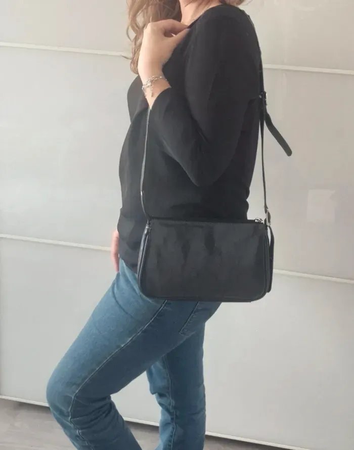 Sac a main noir Cuir Katana - photo numéro 10