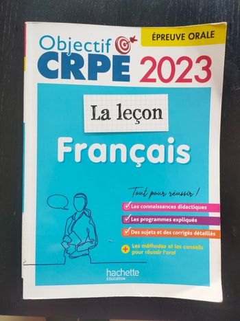 Objectif CRPE 2023 oral français