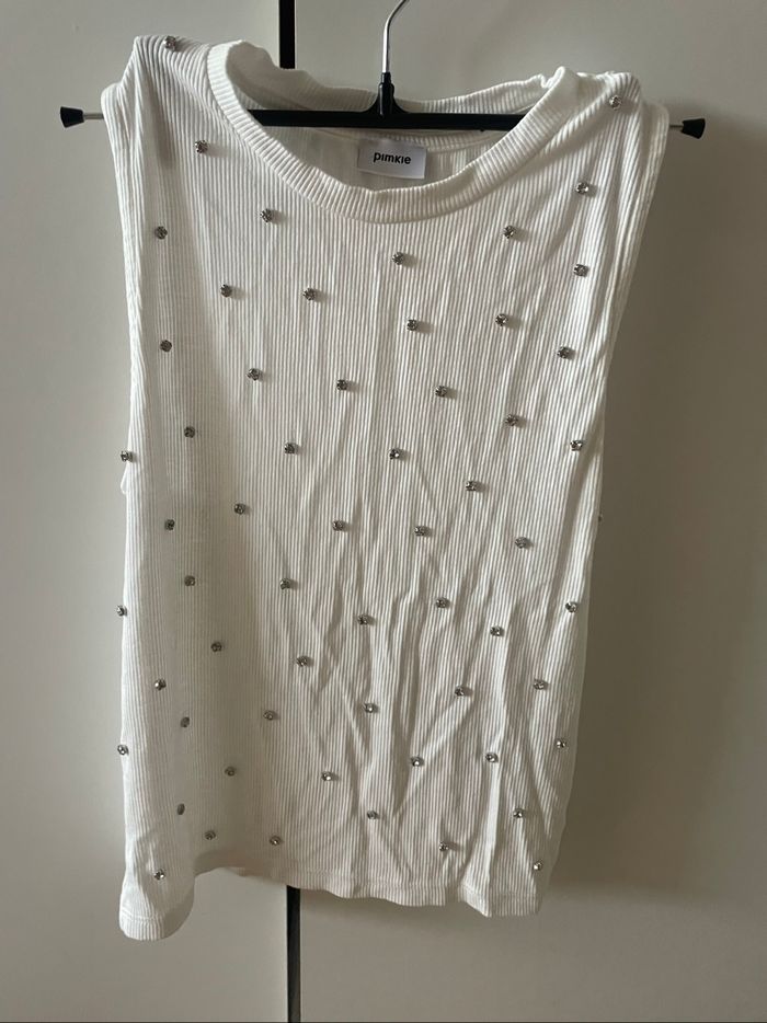 Haut blanc strass pimkie
