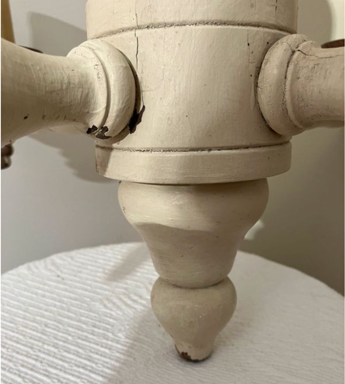 Vintage-Lustre en bois et métal-à réparer - photo numéro 7