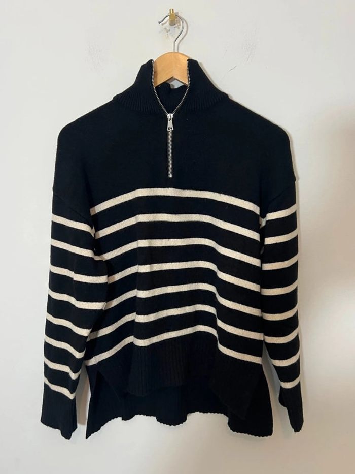 Pull half-zip Zara marinière - photo numéro 5