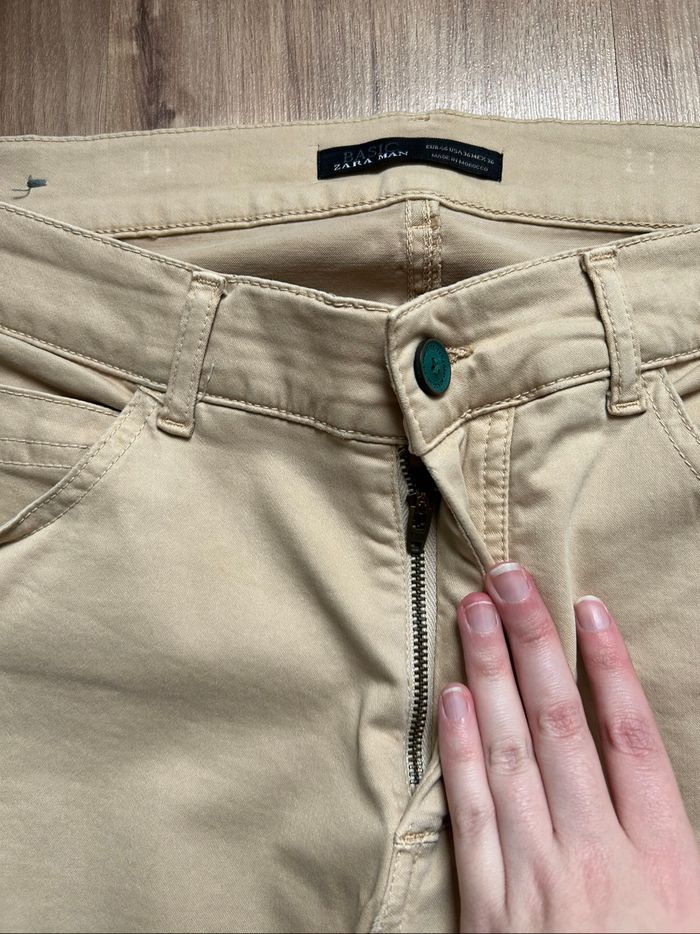 Jean beige uni Slim Homme Zara Tailles 42-44 - photo numéro 5