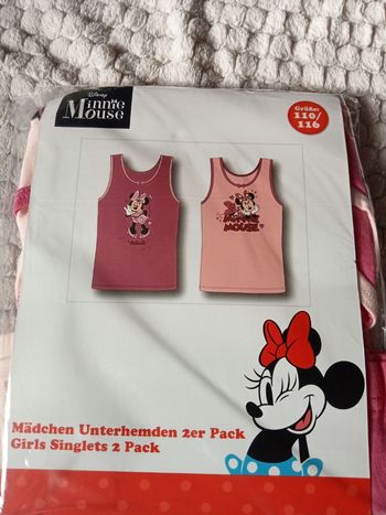 2 débardeurs Minnie 5/6 ans