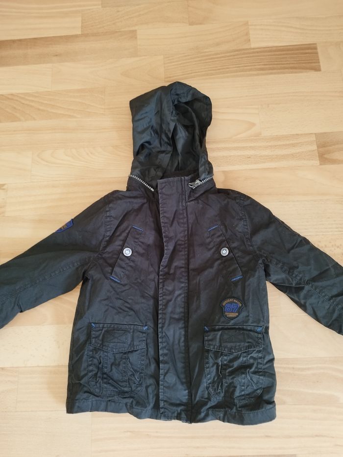 Blouson 2 en 1 veste imperméable et gilet zippé garçon 4 ans  noir gris Sergent Major