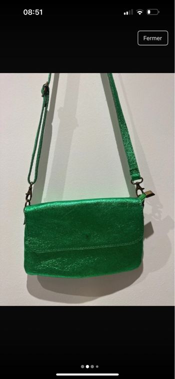 Sac  main paillette vert