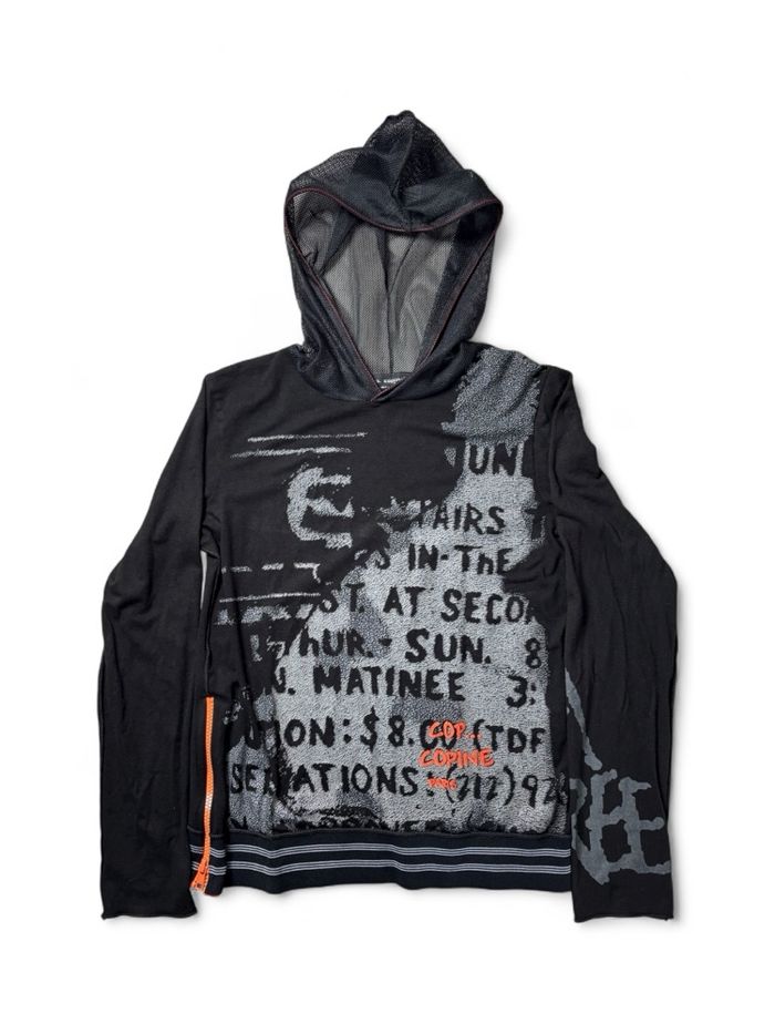 T-shirt manche longue à capuche Cop Copine vintage 2000s