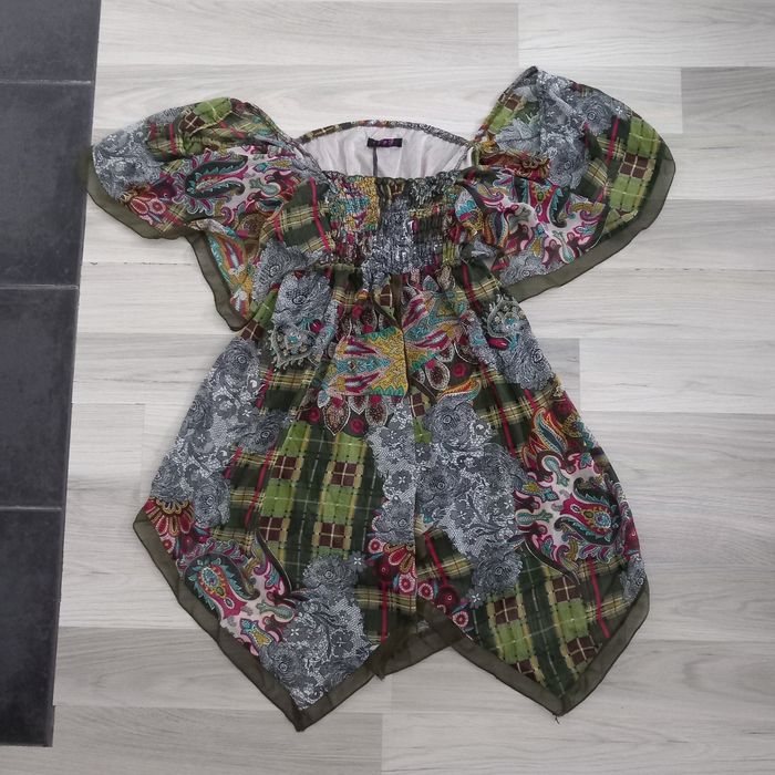 Chemisier imprimé à manches courtes N&P taille M