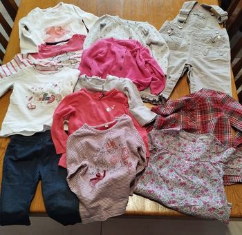 Lot vêtements mi-saison fille 12 mois