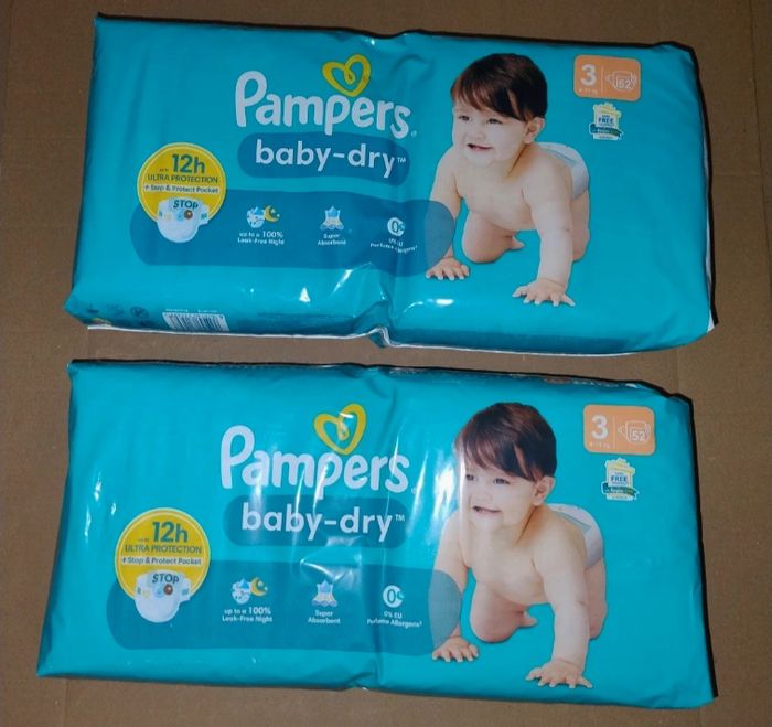 Pampers baby dry taille 3 (2 x 52 couches) 6-10 kg