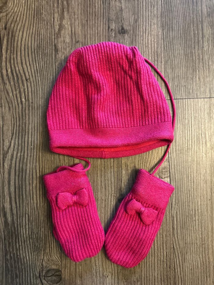 Bonnet et moufles assortis jacadi - photo numéro 3