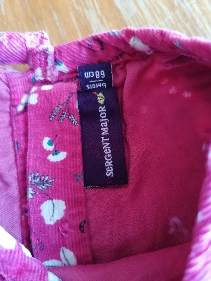 Ensemble robe velours côtelé Sergent Major 6mois - photo numéro 3