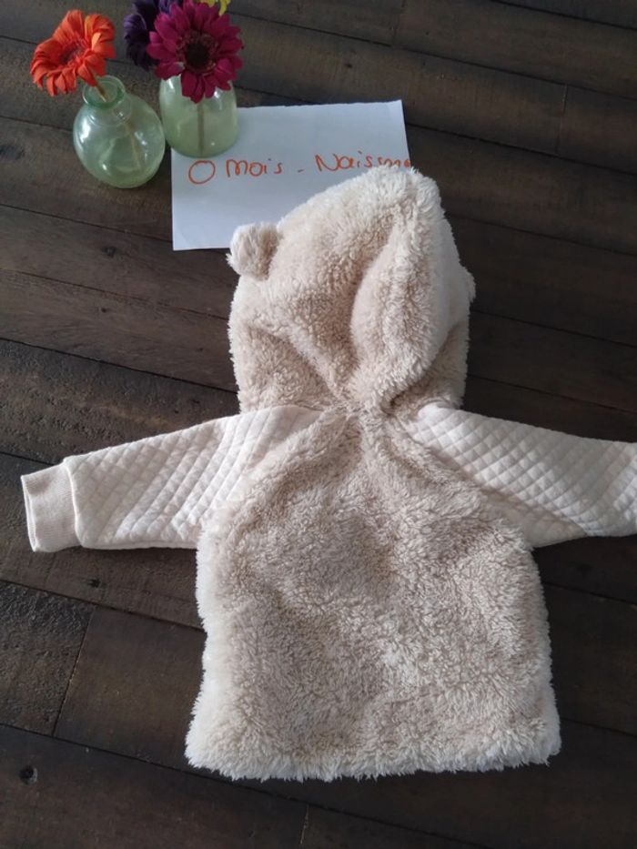 Gilet hiver capuche ourson kimadi bébé fille ou garçon neuf t 0 mois - photo numéro 3