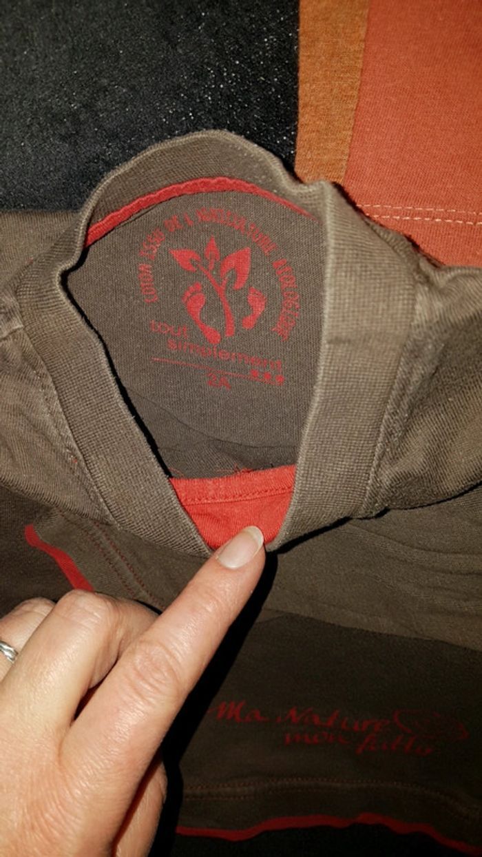 Lot de 3 tee-shirt manche longue Bordeaux et marron taille 24 mois ou 2 ans - photo numéro 7