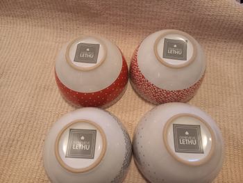 🥣🌸 Lot de 4 bols assortis – Geneviève LETHU – motif fleuri – neufs 🌸🥣