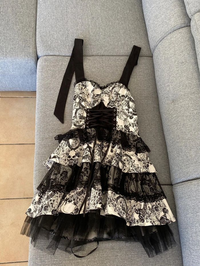 Robe Hearts & roses motif tête de mort - photo numéro 2