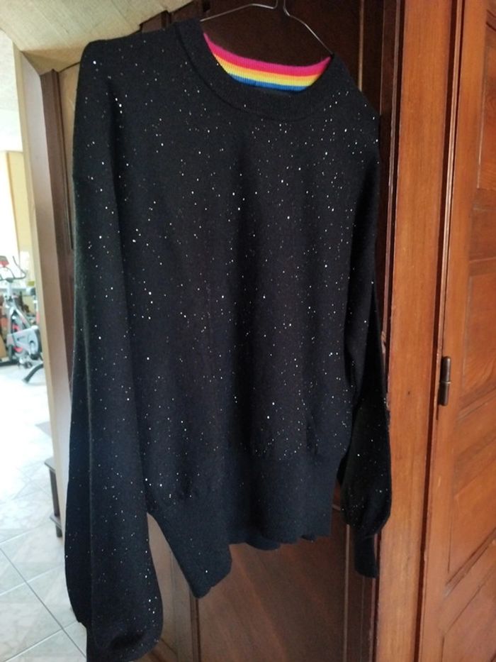 Pull sweat noir pailleté vintage Desigual L/40 y2k - photo numéro 5