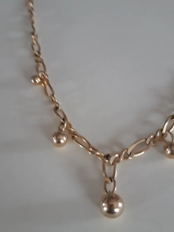 Collier fantaisie doré pendentifs boules - photo numéro 2