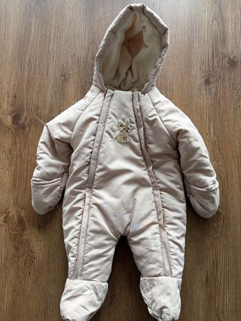 Combi pilote Verbaudet 3 mois beige avec lapin et zip