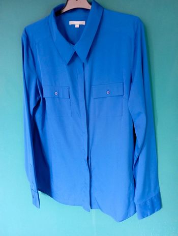 Chemise fluide bleu vif