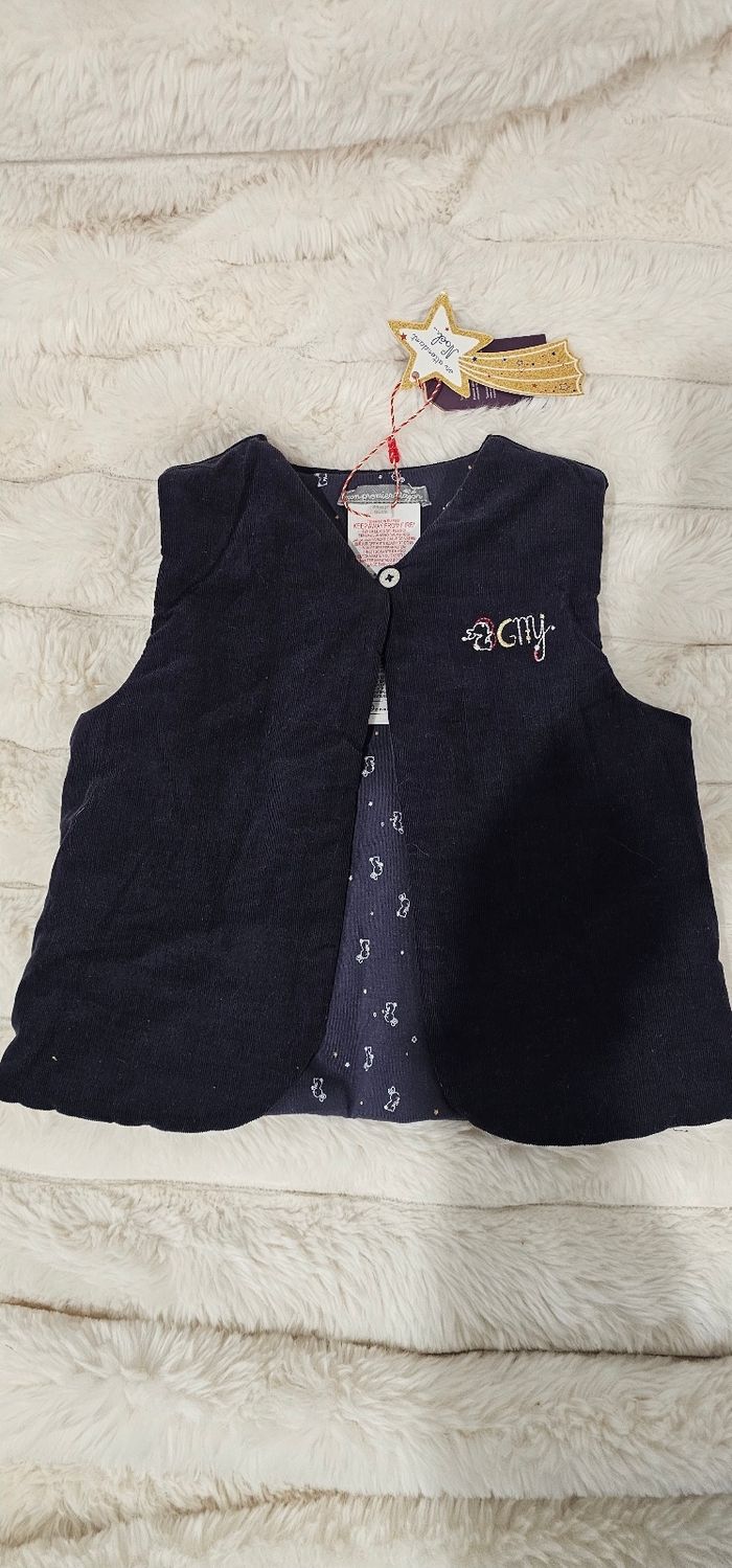 Magnifique gilet marine Sergent Major 24 mois Neuf