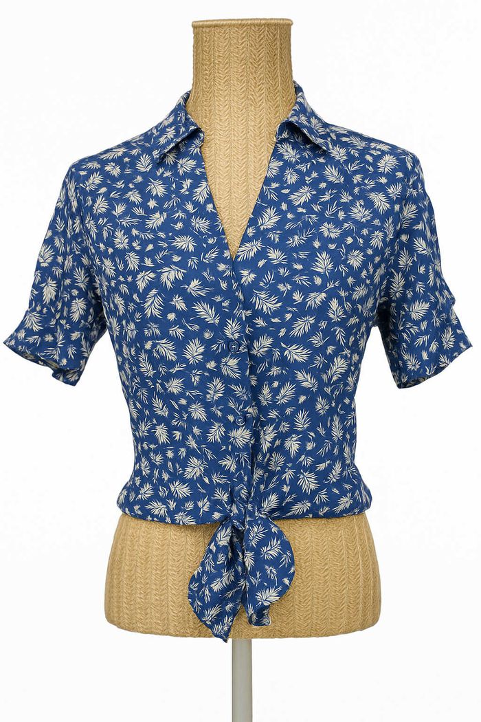 Chemisier Haut YCoo Paris Femme Bleu Marine Taille XS Neuf