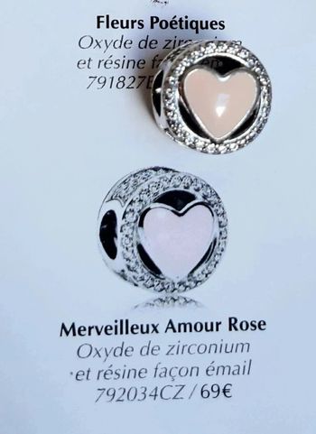 Superbe Charm Merveilleux Amour Rose authentique Pandora neuf