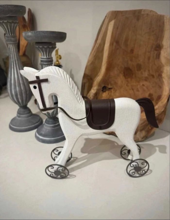 Cheval décoratif en bois esprit vintage - photo numéro 2