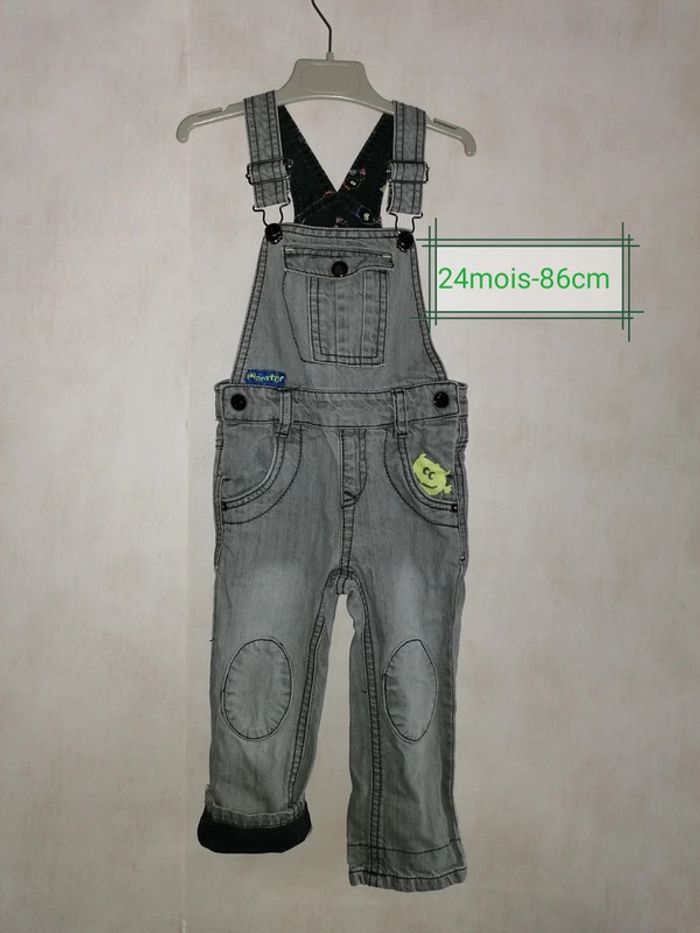 Salopette en jeans grise Kidkanai, 24mois-86cm
