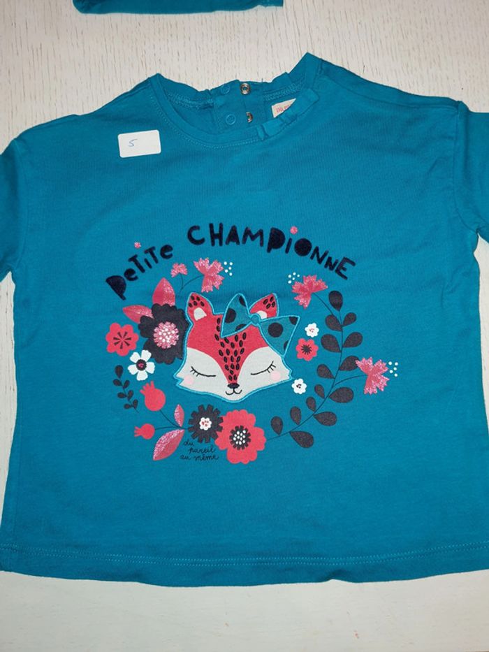 Tee shirt longues manches dpam 24 mois