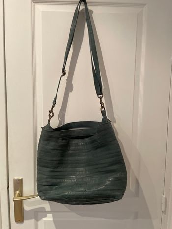 Sac cuir  basilic pepper vert foncé