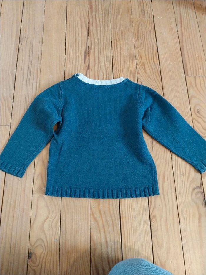 Pull bleu canard avec pinguoin (18M) - photo numéro 5