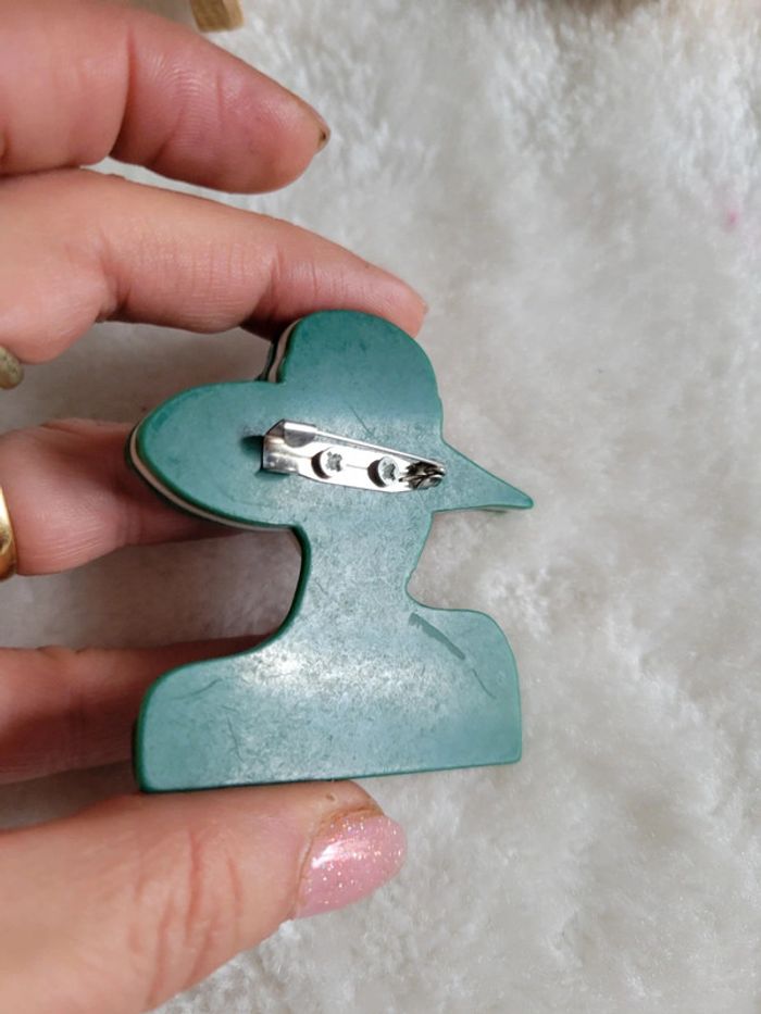 Broche chapeau et chale vert - photo numéro 5