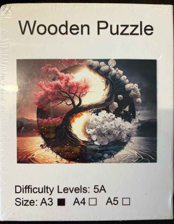 Puzzle bois adulte ado GRAND  Difficile TAILLE  vrai A3 manga Japon arbre de vie yin yang cerisier  motricité - photo numéro 2