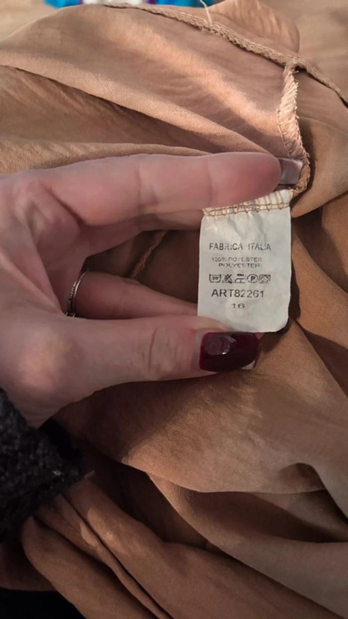 💕 blouse fluide moutarde col V taille unique - photo numéro 4