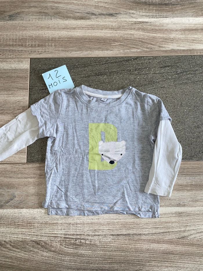 T-shirt manches longues gris