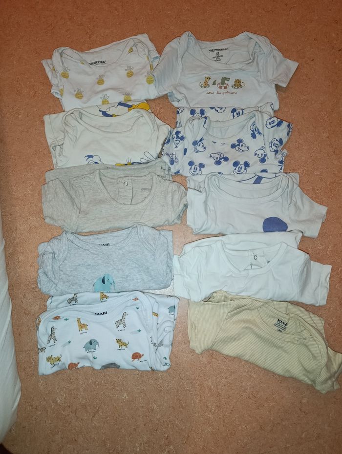 Lot 10 boddies manche courte bebe garçon - photo numéro 3