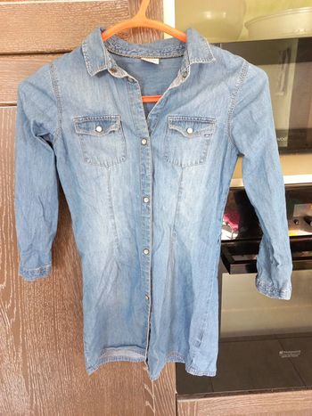 Chemise longue effet jean blouse longue 8 ans