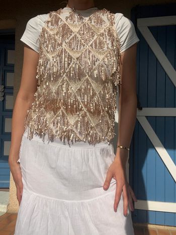Top sequins transparent dentelle Ibiza Summer vintage y2k